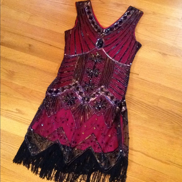 Dresses & Skirts - 🎉NWT🎉Gorgeous Hand-Beaded Flapper Deco Dress M
